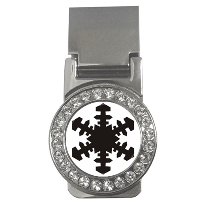 Snowflakes Black Money Clips (CZ) 