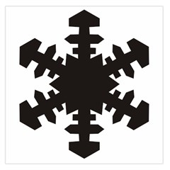 Snowflakes Black Large Satin Scarf (square)