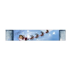 Christmas, Cute Cats Looking In The Sky To Santa Claus Flano Scarf (mini) by FantasyWorld7