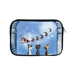 Christmas, Cute Cats Looking In The Sky To Santa Claus Apple Macbook Pro 15  Zipper Case by FantasyWorld7