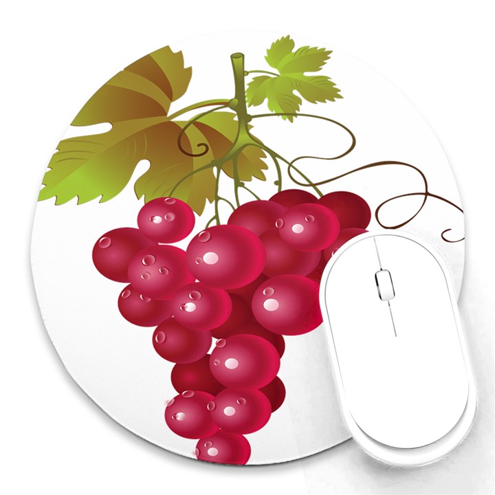 Red Fruit Grape Round Mousepads