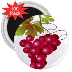 Red Fruit Grape 3  Magnets (100 Pack)