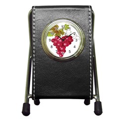 Red Fruit Grape Pen Holder Desk Clocks by Mariart