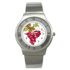 Red Fruit Grape Stainless Steel Watch