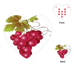 Red Fruit Grape Playing Cards (heart)  by Mariart