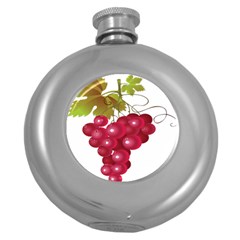 Red Fruit Grape Round Hip Flask (5 Oz) by Mariart