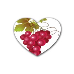 Red Fruit Grape Heart Coaster (4 Pack) 