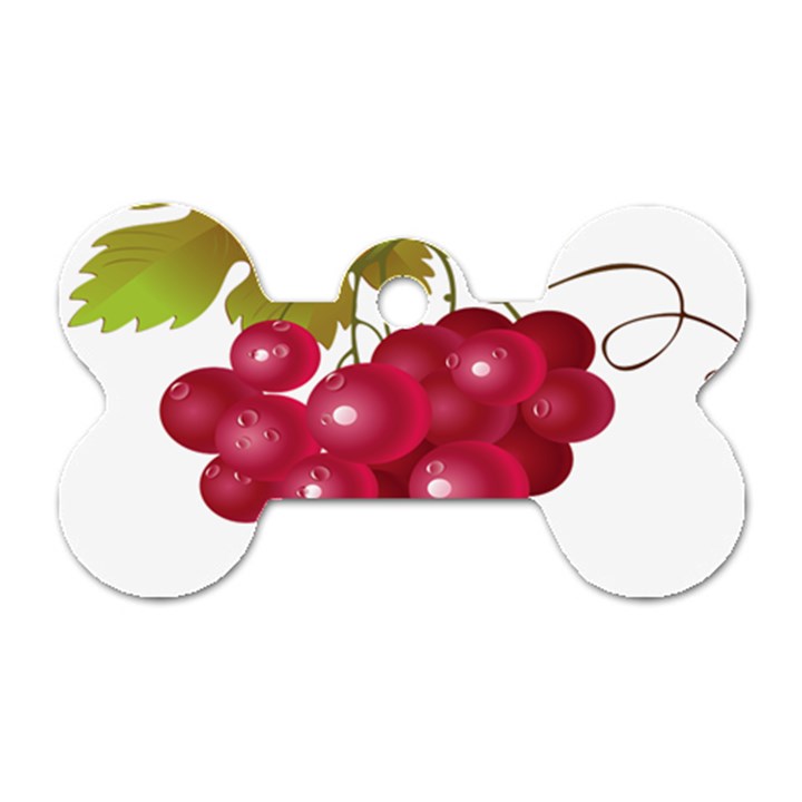 Red Fruit Grape Dog Tag Bone (One Side)