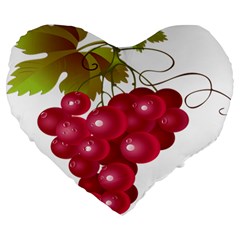 Red Fruit Grape Large 19  Premium Heart Shape Cushions