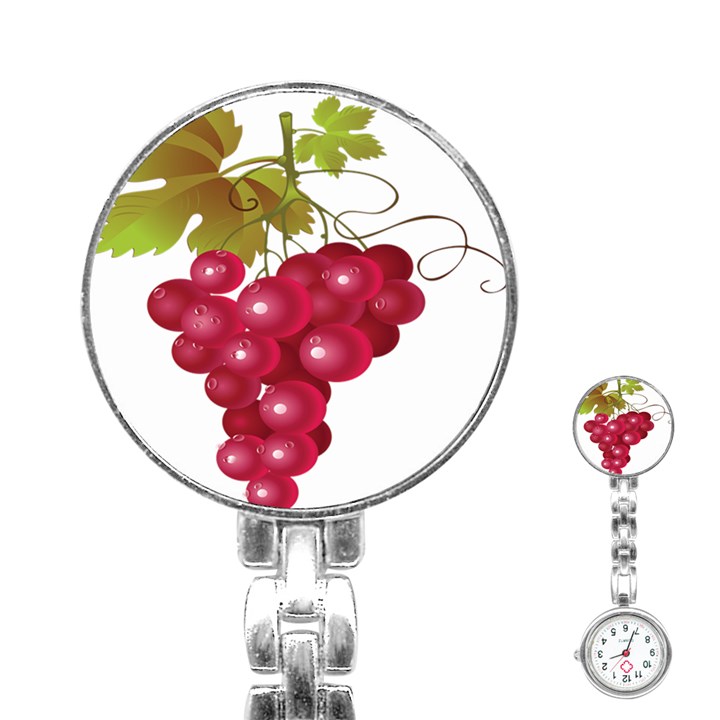 Red Fruit Grape Stainless Steel Nurses Watch