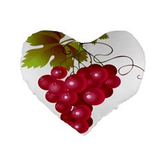 Red Fruit Grape Standard 16  Premium Flano Heart Shape Cushions by Mariart