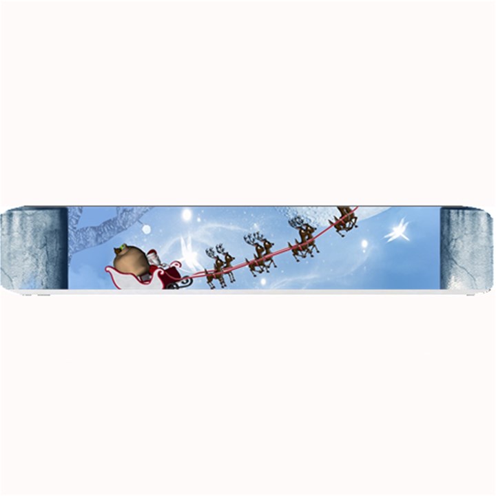 Christmas, Cute Cats Looking In The Sky To Santa Claus Small Bar Mats