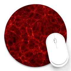 Simulation Red Water Waves Light Round Mousepads by Mariart