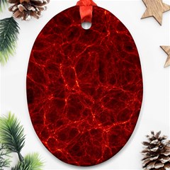 Simulation Red Water Waves Light Ornament (oval) by Mariart