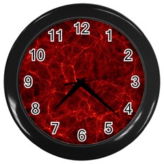 Simulation Red Water Waves Light Wall Clocks (black) by Mariart