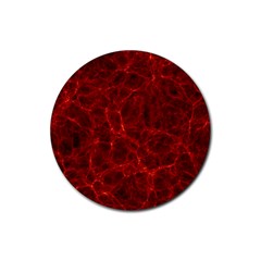 Simulation Red Water Waves Light Rubber Round Coaster (4 Pack)  by Mariart