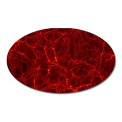 Simulation Red Water Waves Light Oval Magnet by Mariart