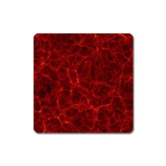 Simulation Red Water Waves Light Square Magnet by Mariart