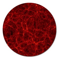 Simulation Red Water Waves Light Magnet 5  (round) by Mariart