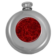 Simulation Red Water Waves Light Round Hip Flask (5 Oz) by Mariart