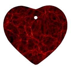 Simulation Red Water Waves Light Heart Ornament (two Sides) by Mariart