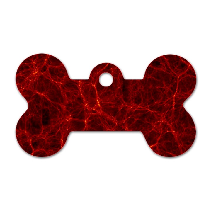 Simulation Red Water Waves Light Dog Tag Bone (One Side)