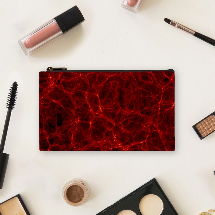 Simulation Red Water Waves Light Cosmetic Bag (Small) 