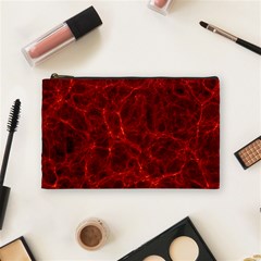 Simulation Red Water Waves Light Cosmetic Bag (medium)  by Mariart