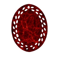 Simulation Red Water Waves Light Ornament (oval Filigree) by Mariart