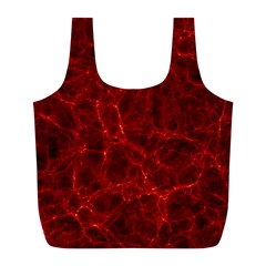 Simulation Red Water Waves Light Full Print Recycle Bags (l)  by Mariart