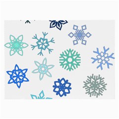 Snowflakes Blue Green Star Large Glasses Cloth (2-Side)