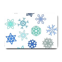 Snowflakes Blue Green Star Small Doormat 