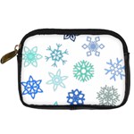 Snowflakes Blue Green Star Digital Camera Cases Front