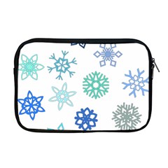 Snowflakes Blue Green Star Apple MacBook Pro 17  Zipper Case