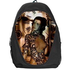 Steampunk, Steampunk Women With Clocks And Gears Backpack Bag by FantasyWorld7