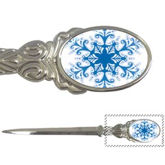 Snowflakes Blue Flower Letter Openers by Mariart