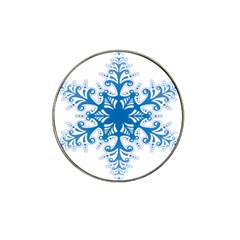 Snowflakes Blue Flower Hat Clip Ball Marker by Mariart