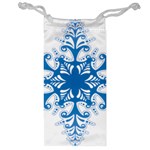 Snowflakes Blue Flower Jewelry Bag Front