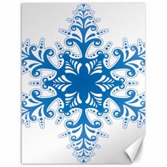 Snowflakes Blue Flower Canvas 12  X 16   by Mariart