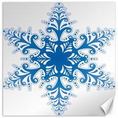 Snowflakes Blue Flower Canvas 20  X 20   by Mariart