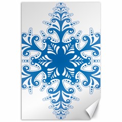 Snowflakes Blue Flower Canvas 24  X 36  by Mariart