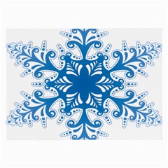 Snowflakes Blue Flower Large Glasses Cloth by Mariart