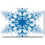 Snowflakes Blue Flower Large Doormat  30 x20  Door Mat