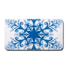 Snowflakes Blue Flower Medium Bar Mats by Mariart