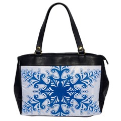 Snowflakes Blue Flower Office Handbags by Mariart