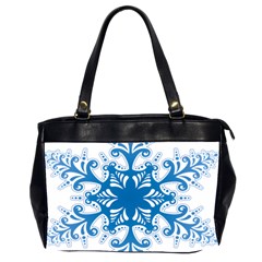 Snowflakes Blue Flower Office Handbags (2 Sides)  by Mariart