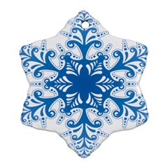 Snowflakes Blue Flower Ornament (snowflake) by Mariart