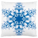 Snowflakes Blue Flower Large Cushion Case (Two Sides) Front