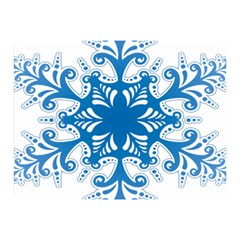 Snowflakes Blue Flower Double Sided Flano Blanket (mini)  by Mariart