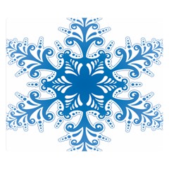 Snowflakes Blue Flower Double Sided Flano Blanket (small)  by Mariart